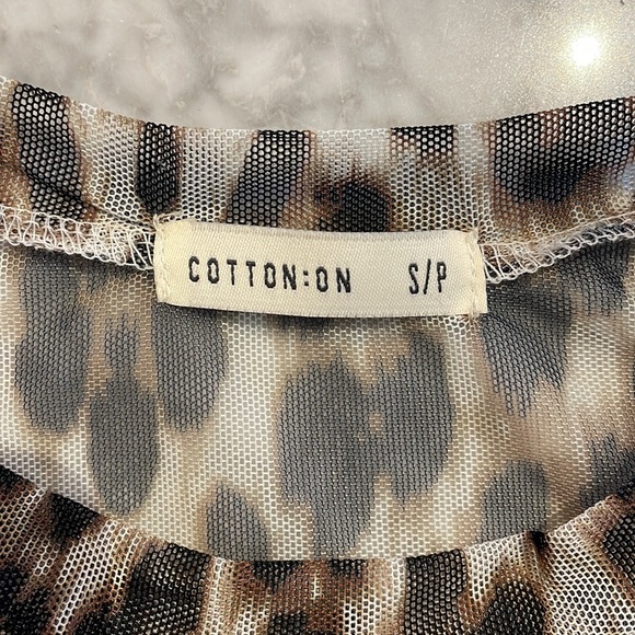 COTTON ON Sheer Crop Top Size S Animal Print - Picture 2 of 12